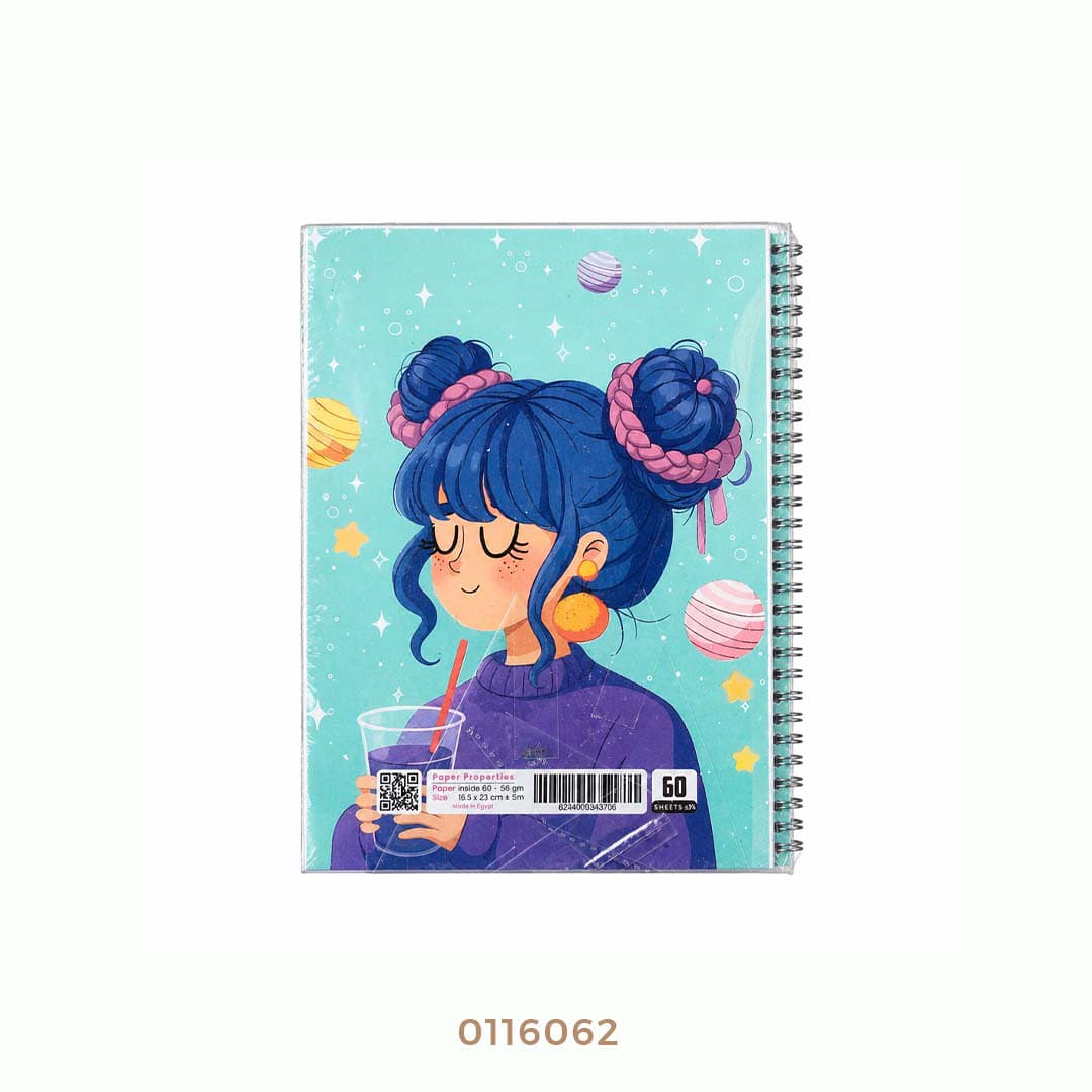كشكول سلك قصير الاقصي قصير 60ورقه
